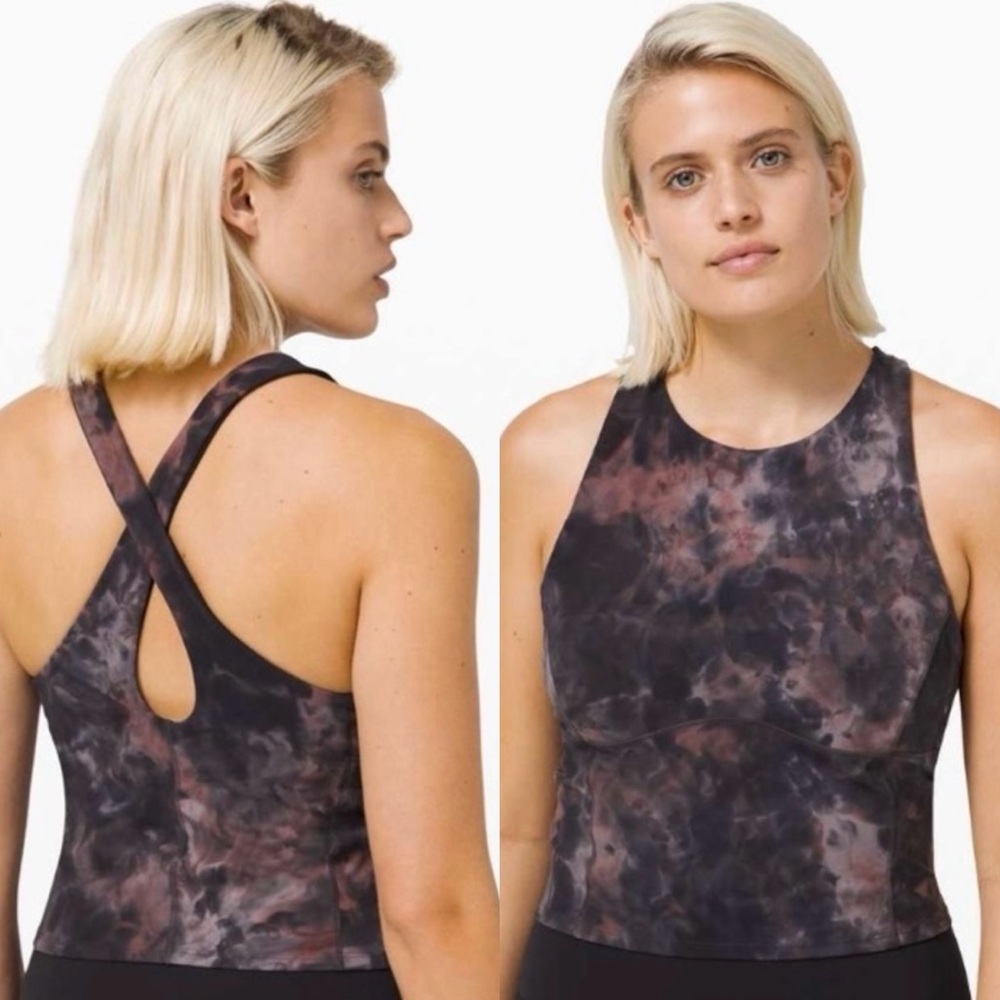 Lululemon Key To Balance Tank Diamond Dye Graphite Grey Pink Pastel